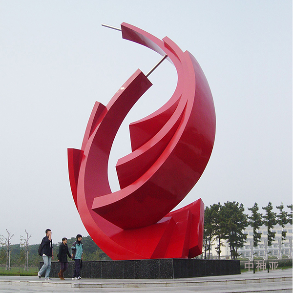 《航》高18m 不銹鋼著色 設(shè)計：汪偉 2004年 位于山東大學(xué)威海分校